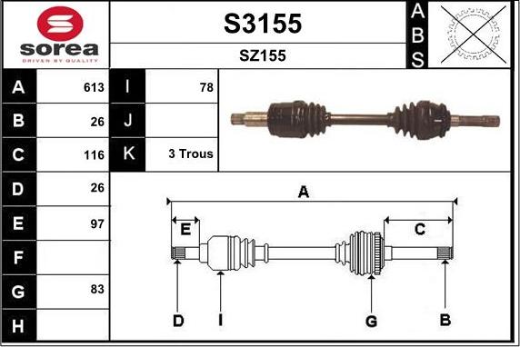 SNRA S3155 - Sürücü mili furqanavto.az