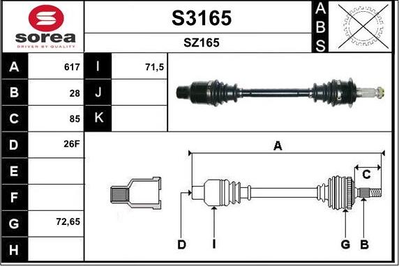 SNRA S3165 - Sürücü mili furqanavto.az