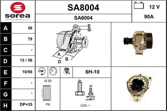SNRA SA8004 - Alternator furqanavto.az