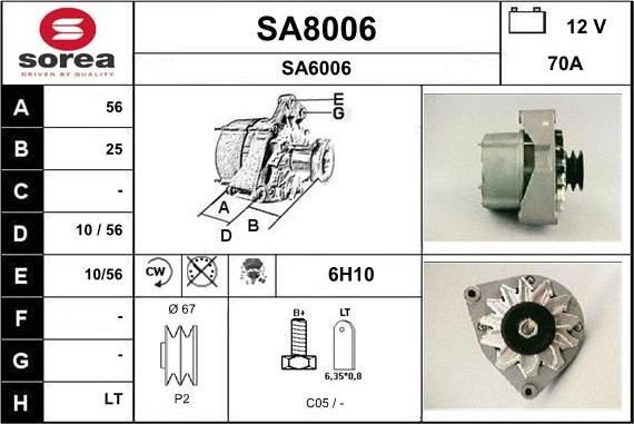 SNRA SA8006 - Alternator furqanavto.az