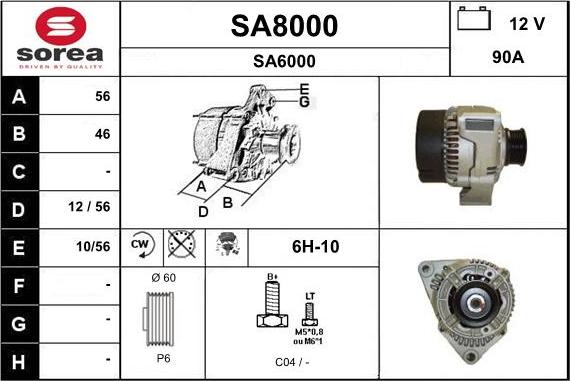 SNRA SA8000 - Alternator furqanavto.az