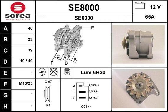 SNRA SE8000 - Alternator furqanavto.az