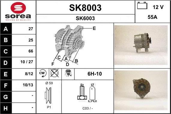 SNRA SK8003 - Alternator furqanavto.az