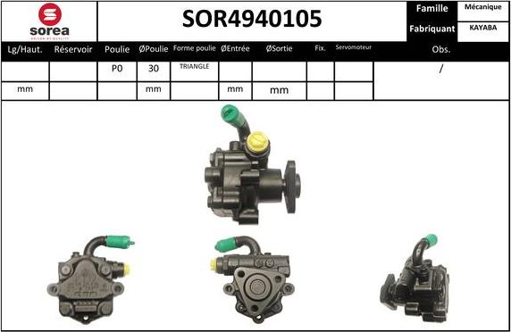 SNRA SOR4940105 - Hidravlik nasos, sükan sistemi furqanavto.az