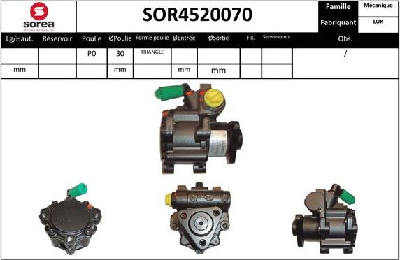 SNRA SOR4520070 - Hidravlik nasos, sükan sistemi furqanavto.az