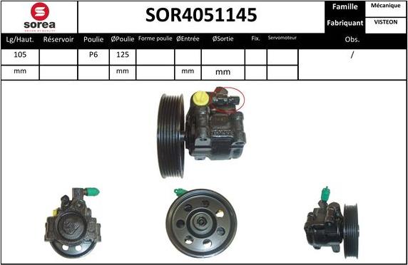 SNRA SOR4051145 - Hidravlik nasos, sükan sistemi furqanavto.az