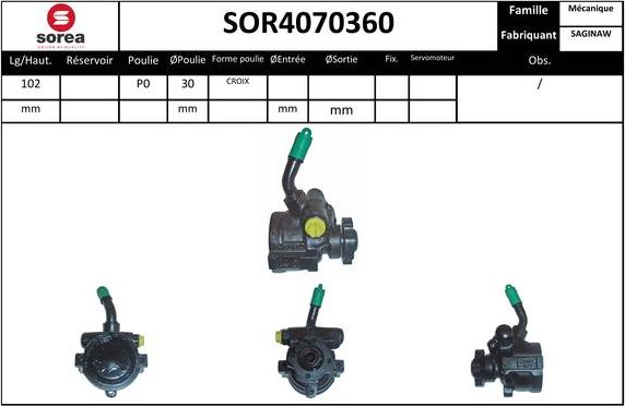 SNRA SOR4070360 - Hidravlik nasos, sükan sistemi furqanavto.az