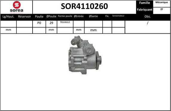 SNRA SOR4110260 - Hidravlik nasos, sükan sistemi furqanavto.az