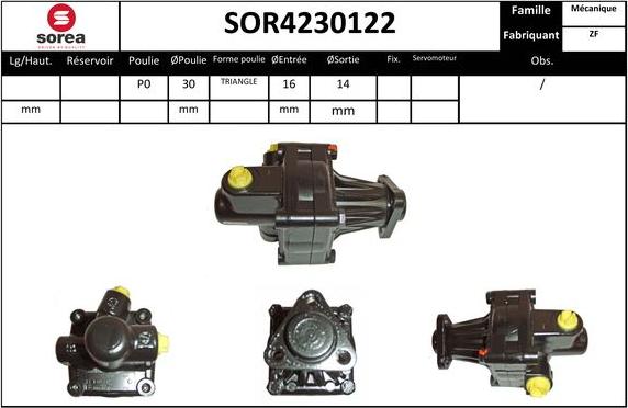 SNRA SOR4230122 - Hidravlik nasos, sükan sistemi furqanavto.az