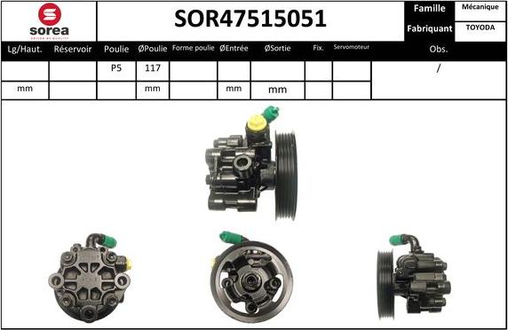 SNRA SOR47515051 - Hidravlik nasos, sükan sistemi furqanavto.az