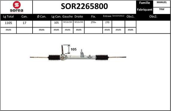 SNRA SOR2265800 - Sükan qurğusu furqanavto.az