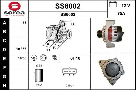SNRA SS8002 - Alternator furqanavto.az