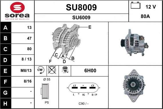 SNRA SU8009 - Alternator furqanavto.az