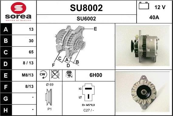 SNRA SU8002 - Alternator furqanavto.az
