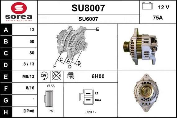 SNRA SU8007 - Alternator furqanavto.az