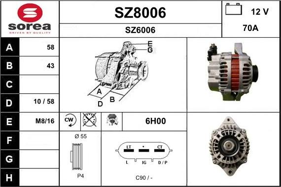 SNRA SZ8006 - Alternator furqanavto.az