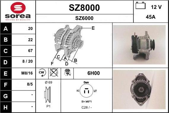 SNRA SZ8000 - Alternator furqanavto.az