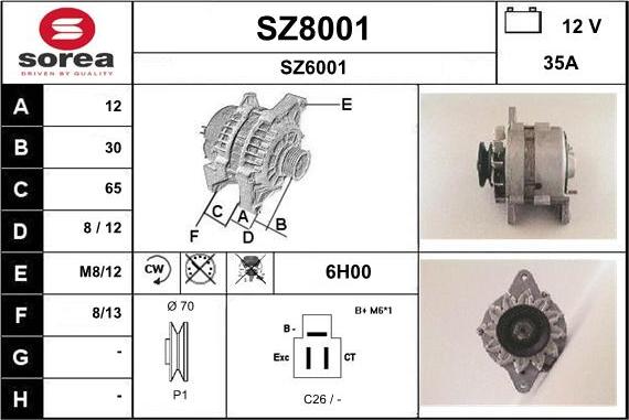 SNRA SZ8001 - Alternator furqanavto.az