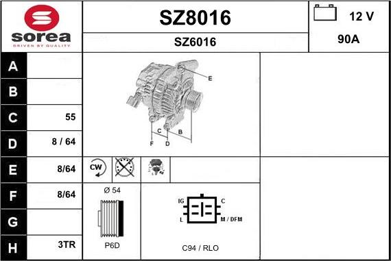 SNRA SZ8016 - Alternator furqanavto.az