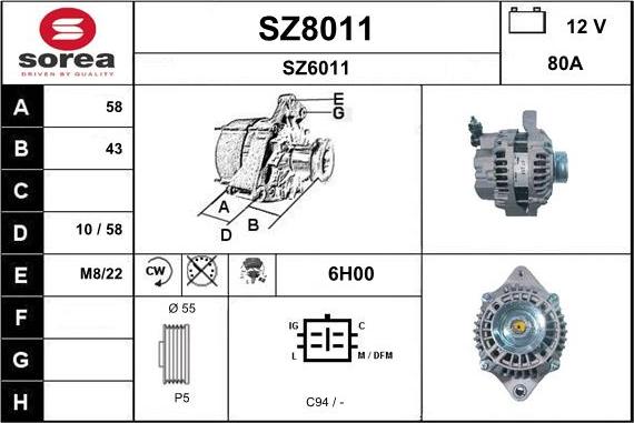 SNRA SZ8011 - Alternator furqanavto.az