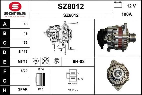 SNRA SZ8012 - Alternator furqanavto.az