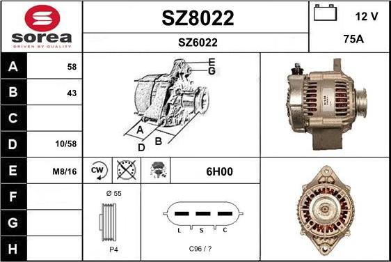 SNRA SZ8022 - Alternator furqanavto.az