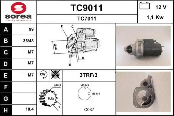 SNRA TC9011 - Başlanğıc furqanavto.az