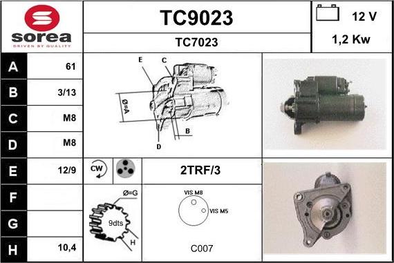 SNRA TC9023 - Başlanğıc furqanavto.az