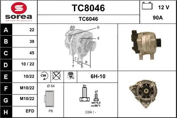 SNRA TC8046 - Alternator furqanavto.az