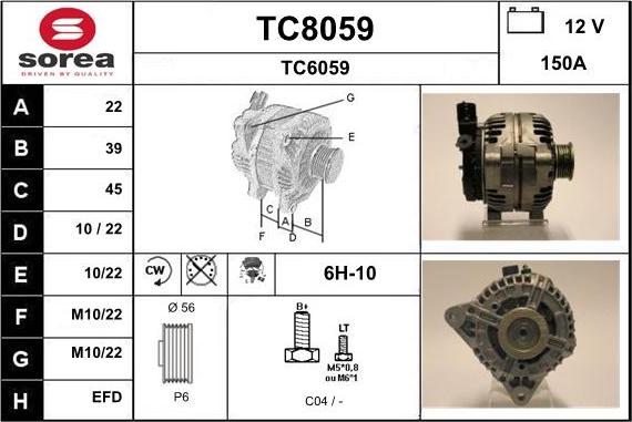 SNRA TC8059 - Alternator furqanavto.az