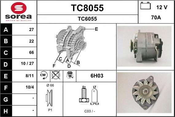 SNRA TC8055 - Alternator furqanavto.az