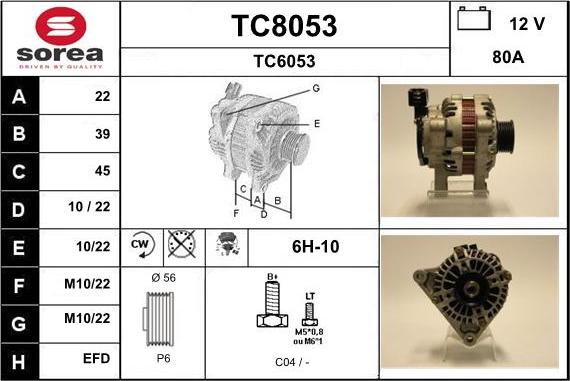 SNRA TC8053 - Alternator furqanavto.az