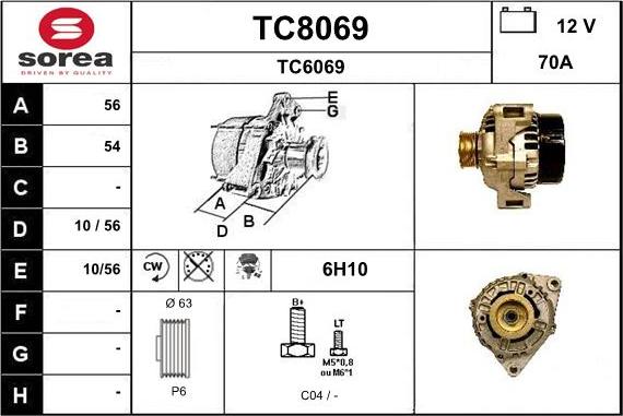 SNRA TC8069 - Alternator furqanavto.az