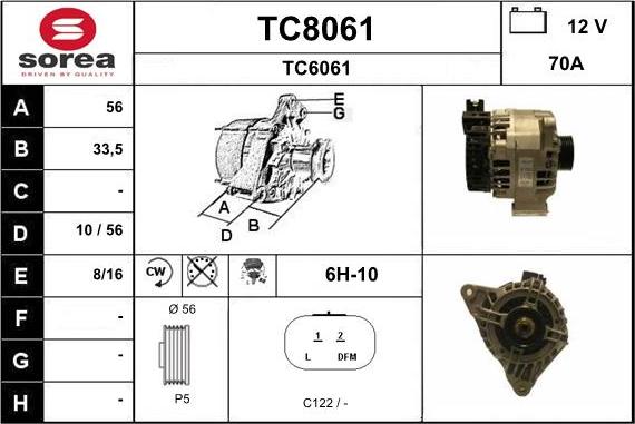 SNRA TC8061 - Alternator furqanavto.az