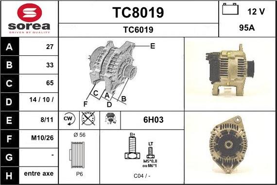 SNRA TC8019 - Alternator furqanavto.az