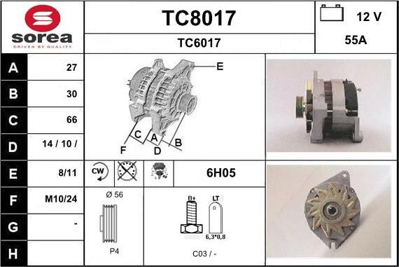 SNRA TC8017 - Alternator furqanavto.az