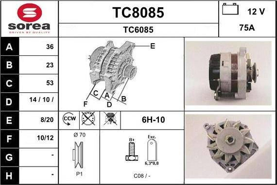 SNRA TC8085 - Alternator furqanavto.az