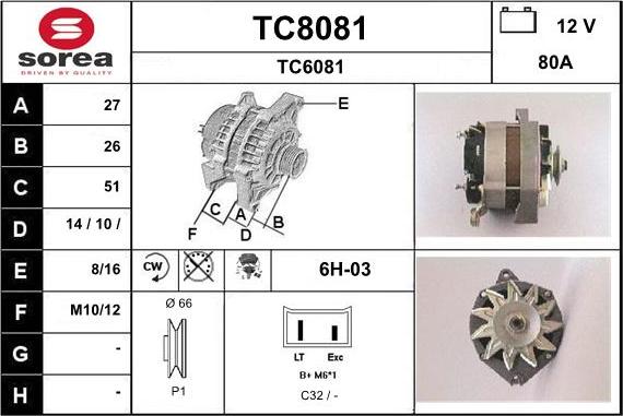 SNRA TC8081 - Alternator furqanavto.az