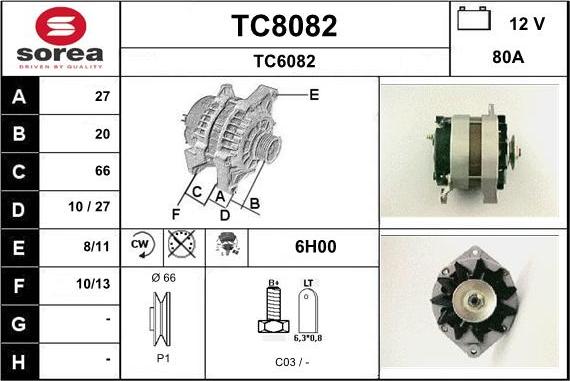 SNRA TC8082 - Alternator furqanavto.az