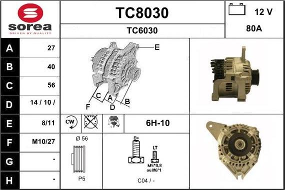 SNRA TC8030 - Alternator furqanavto.az