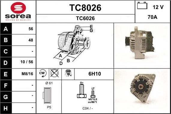 SNRA TC8026 - Alternator furqanavto.az