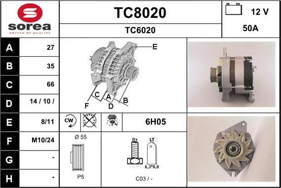 SNRA TC8020 - Alternator furqanavto.az