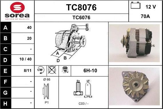 SNRA TC8076 - Alternator furqanavto.az