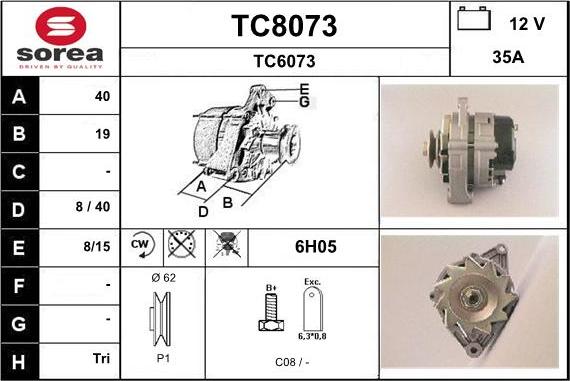 SNRA TC8073 - Alternator furqanavto.az