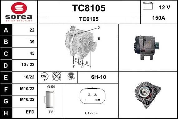 SNRA TC8105 - Alternator furqanavto.az