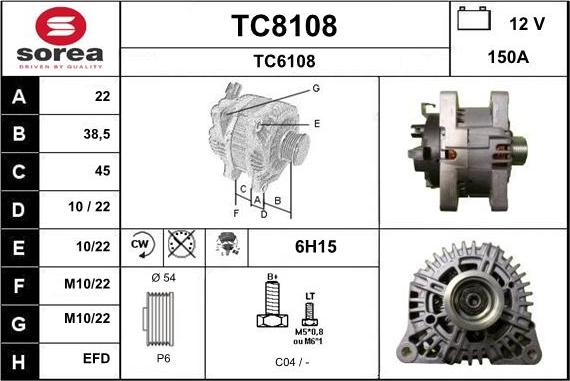 SNRA TC8108 - Alternator furqanavto.az