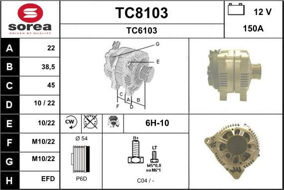 SNRA TC8103 - Alternator furqanavto.az