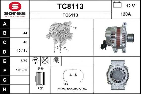 SNRA TC8113 - Alternator furqanavto.az