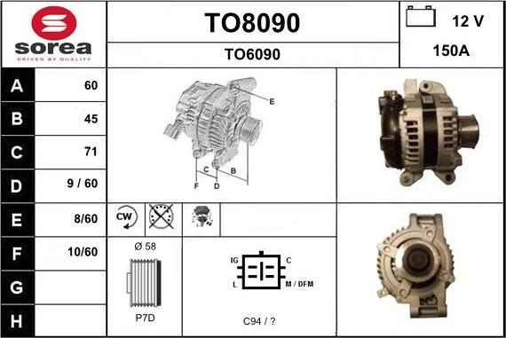 SNRA TO8090 - Alternator furqanavto.az