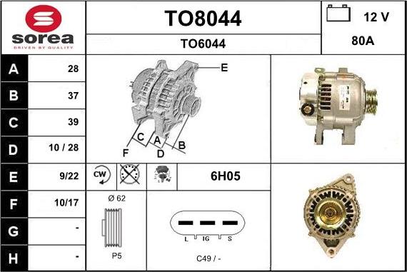 SNRA TO8044 - Alternator furqanavto.az